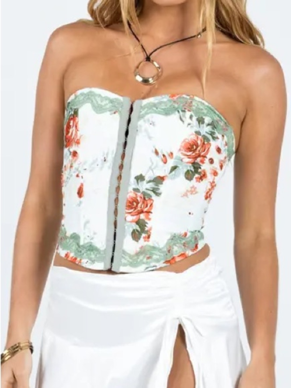 Princess Floral Lace-Trim Corset | 2